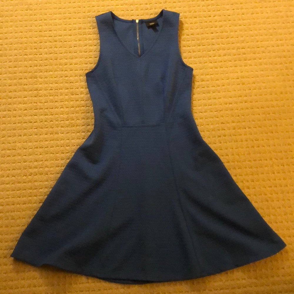 Textured Blue Skater Dress